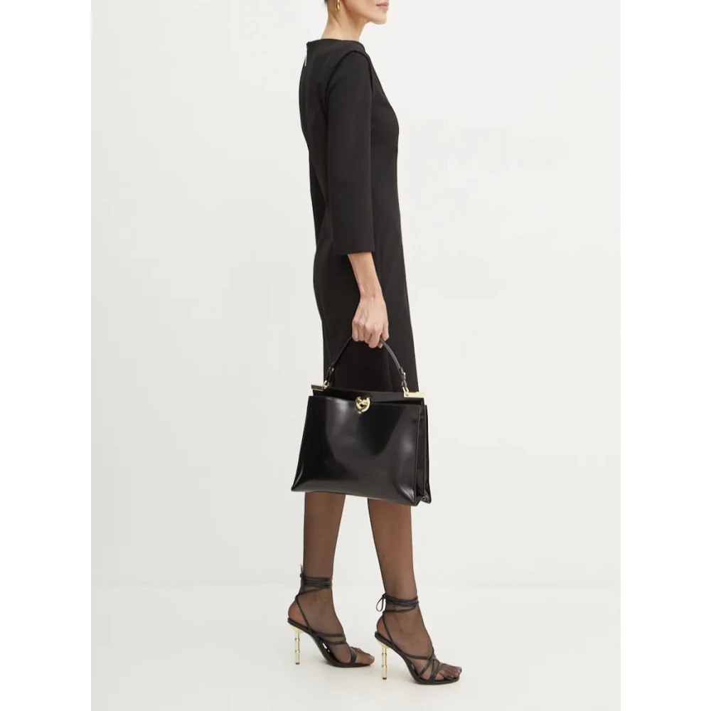 Simona Corsellini Midi Jurk Art. A24Cpab007 Black Dames