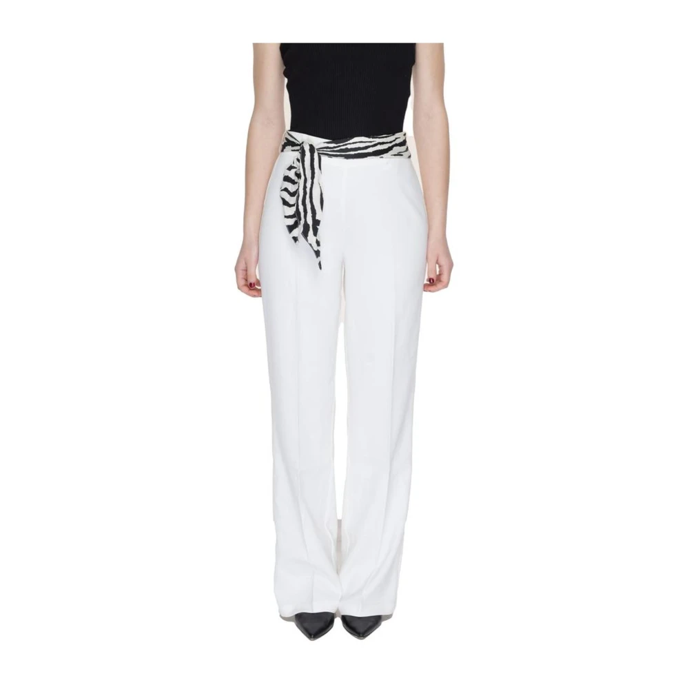 Only Bootcut Polyester Broek met Elastaan White Dames