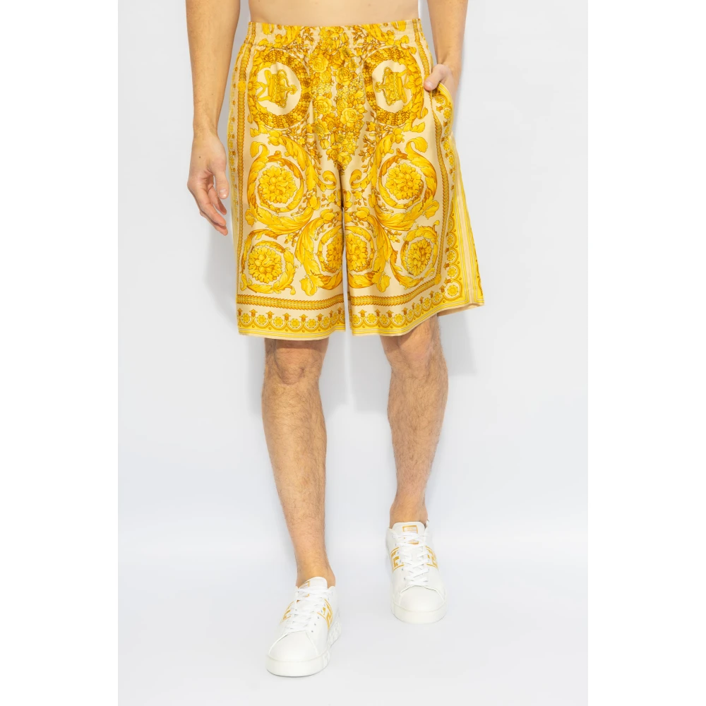 Versace Zijden shorts Yellow Heren