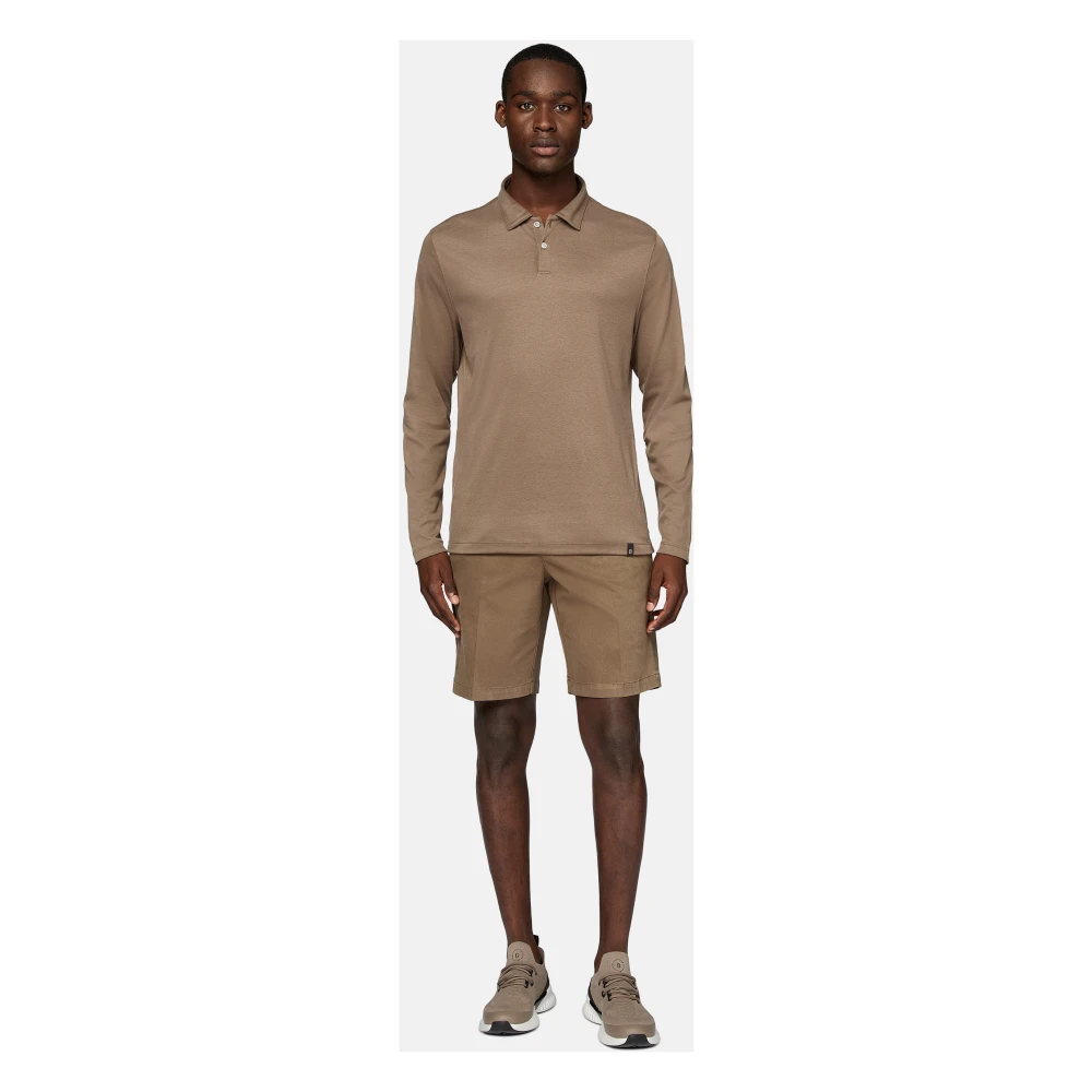Boggi Milano Poloshirt van hoogwaardige jersey van katoenmix Brown Heren