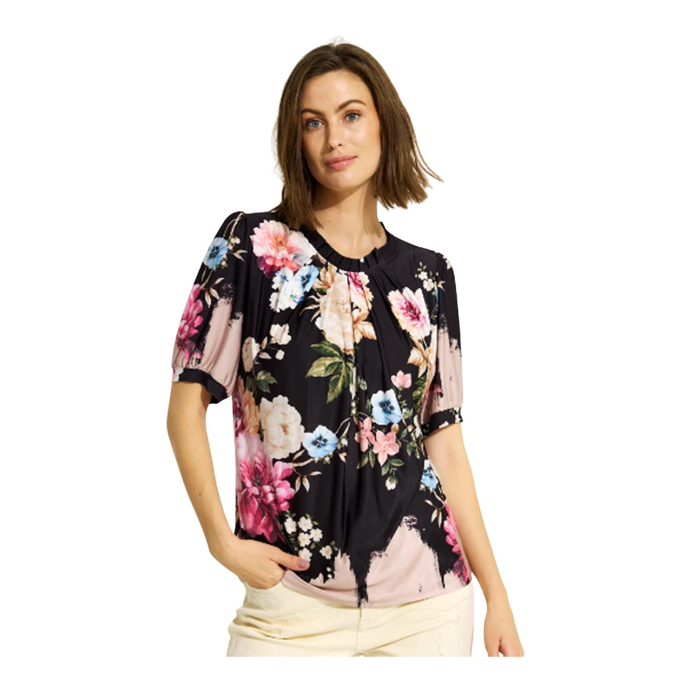 IN Front Blouse met halve mouwen en print Multicolor Dames