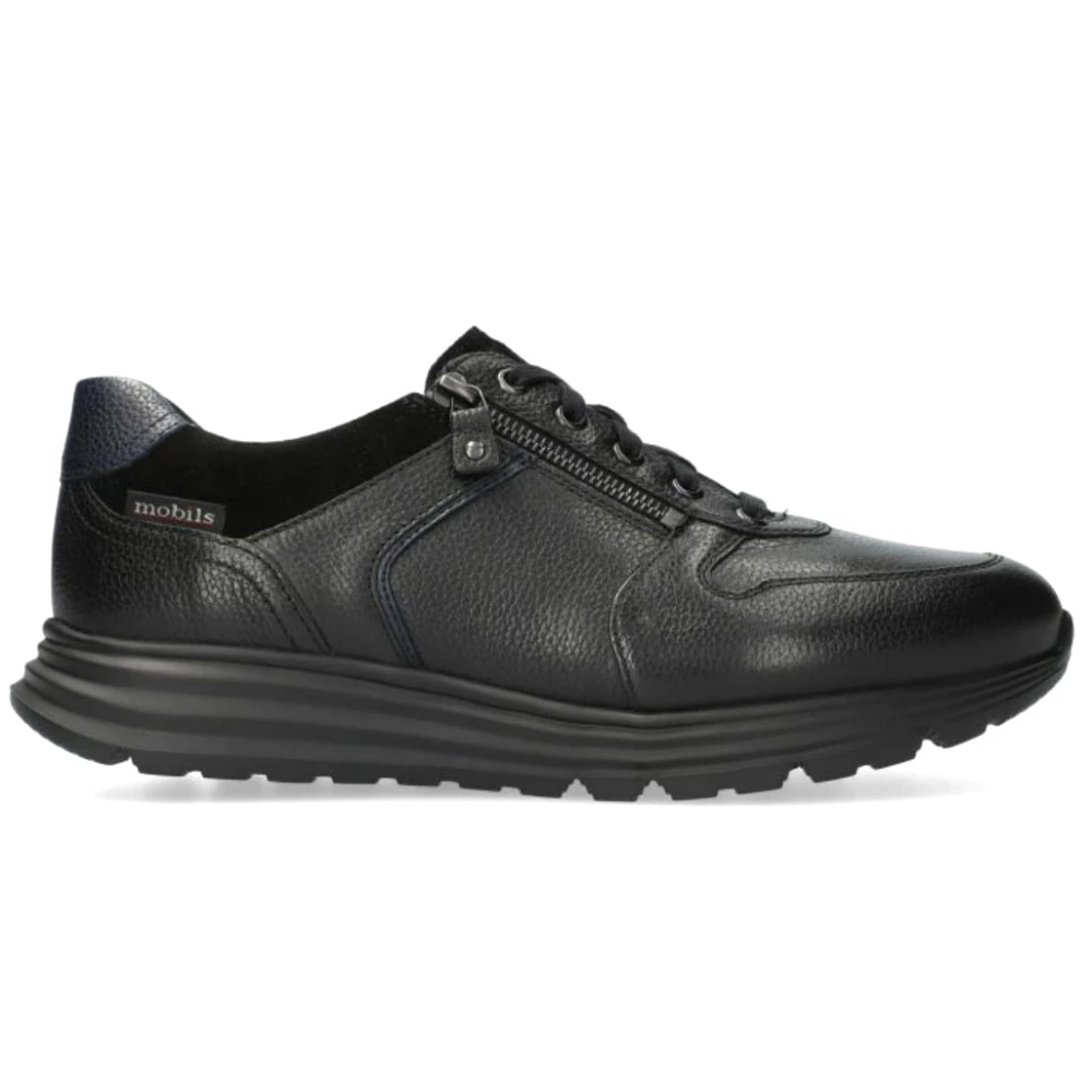 Mephisto Brayan Heren Sneaker Leer Brede Pasvorm Heren Schoenen Zwart