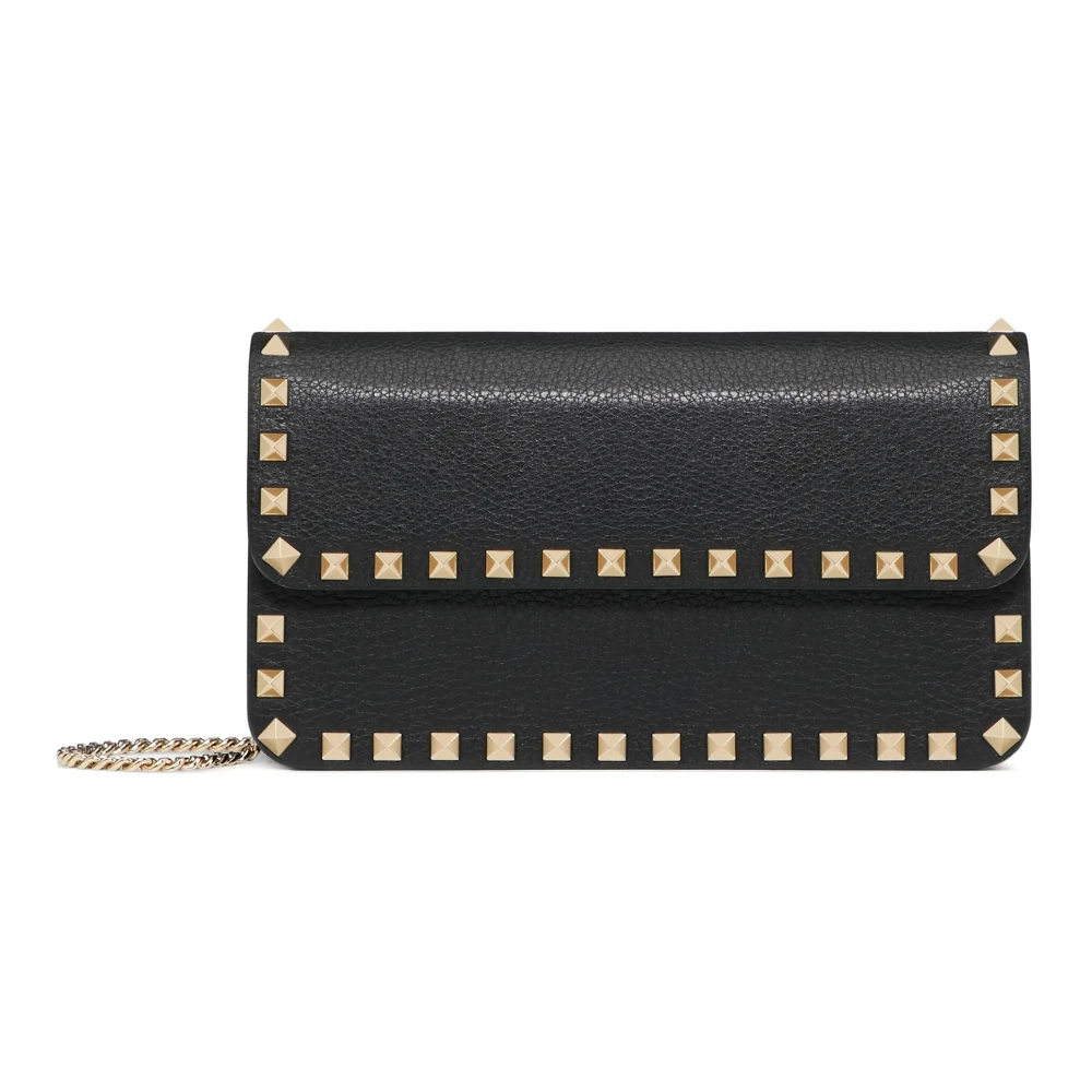 Valentino Garavani , Cross Body Bags, Female, Black, One Size, Rockstud Clutch Bag In Leather - Image 3