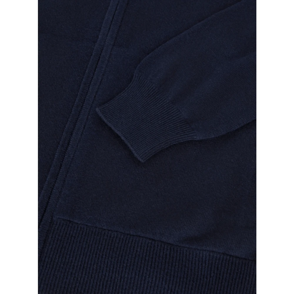 Loro Piana Blauwe Cashmere Zip-Up Bomberjas Blue Heren