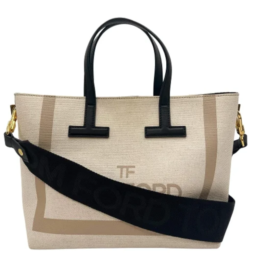 Tom Ford Pre-owned Canvas totes Beige Dames