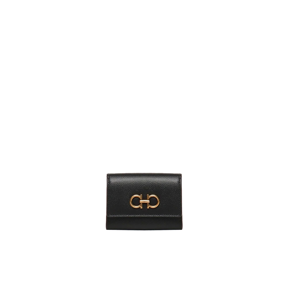 Salvatore Ferragamo Zwarte Portemonnees voor Mannen Black Dames
