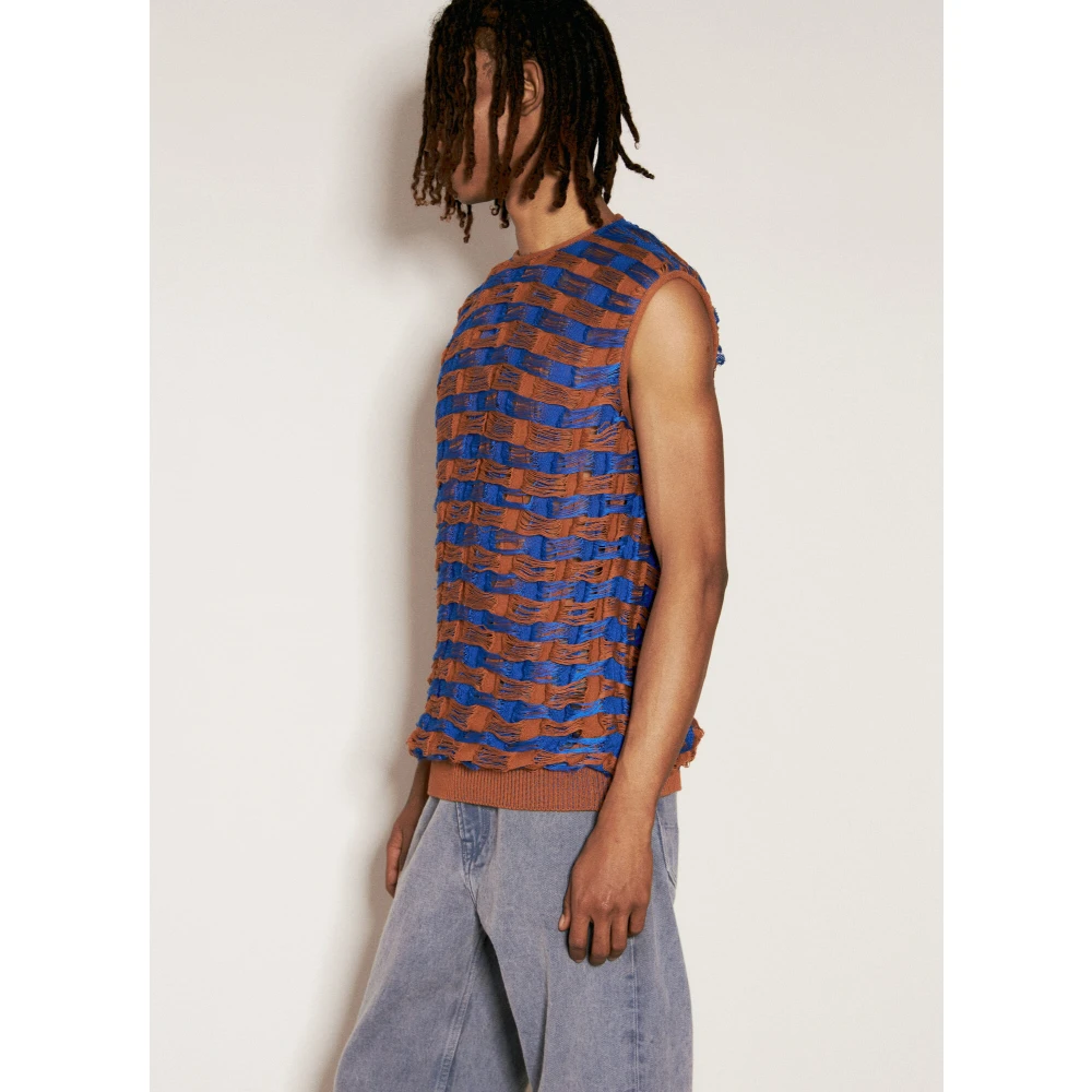 Isa Boulder Gescheurde Gebreide Tanktop Multicolor Heren