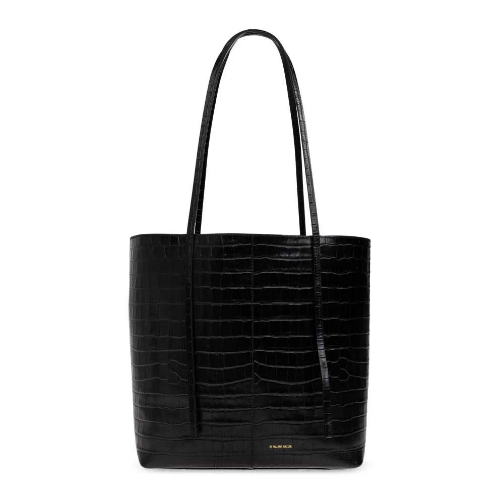 By Malene Birger Donna Nero Abilso Croco Leather Tote
