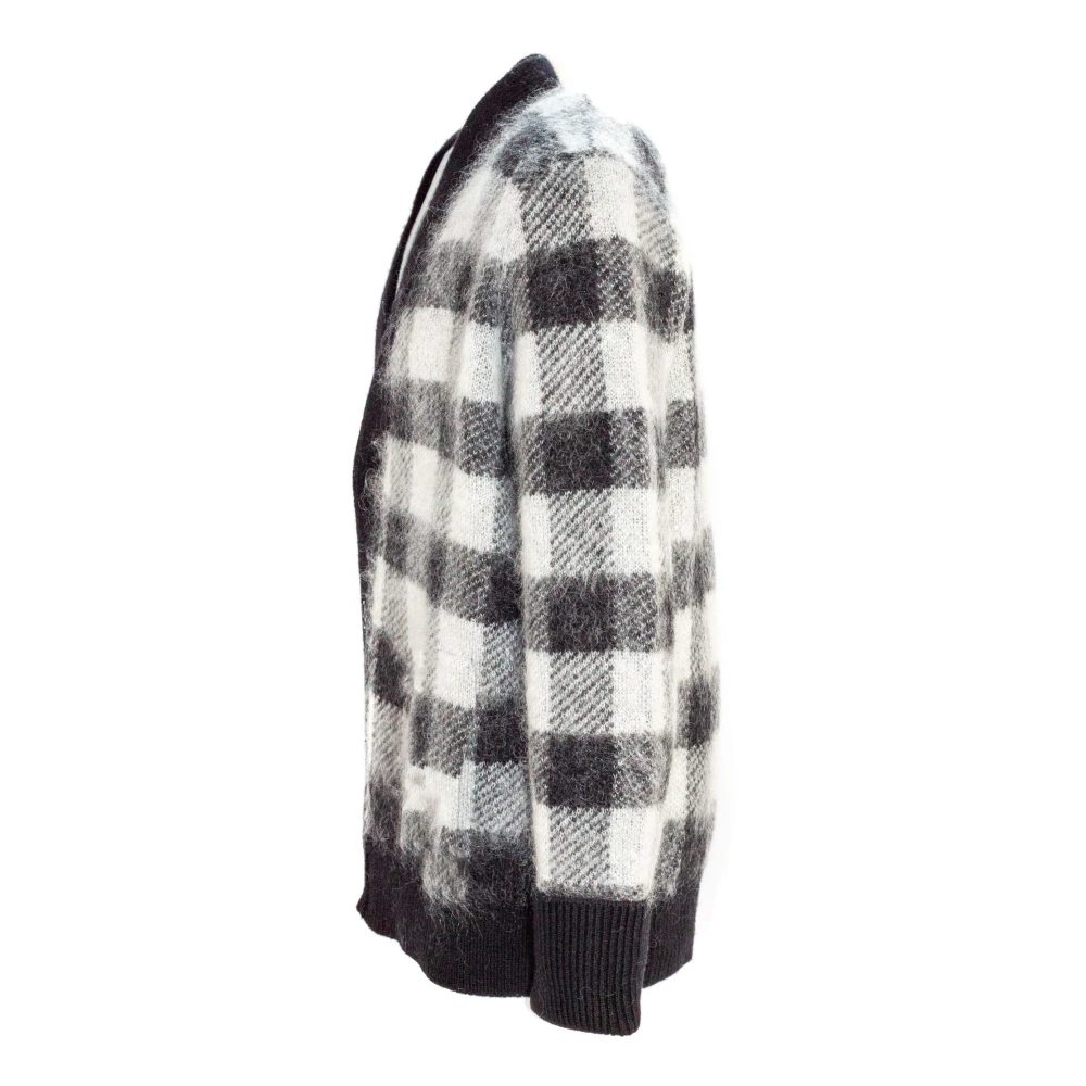 Amaránto Geruite Cardigan Witte Kasjmiertrui Multicolor Heren