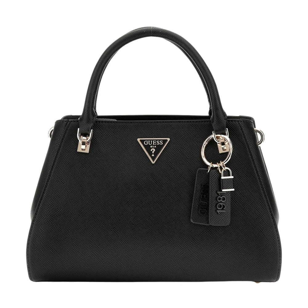 Guess Donna Nero/Chiaro/Oro Borsa Bauletto Noelle Ii Luxury Satchel - Immagine 9