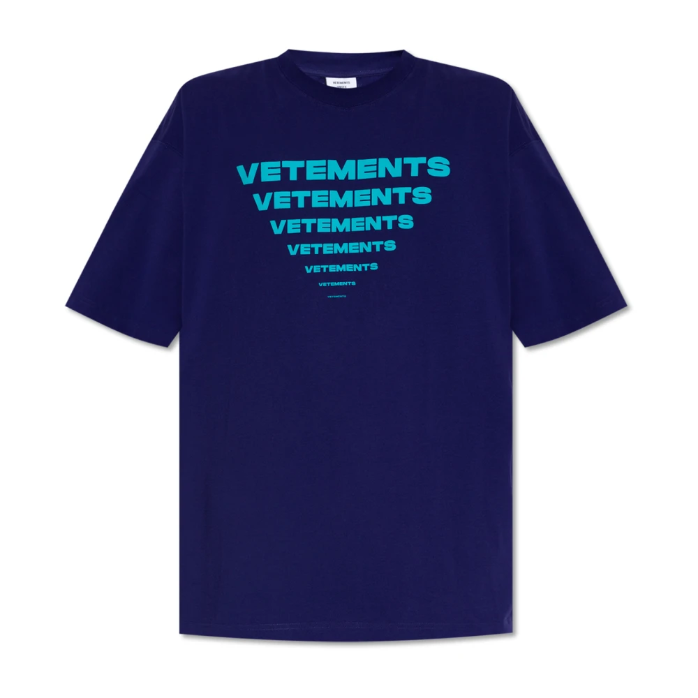 Vetements T-shirt met logo Purple Heren