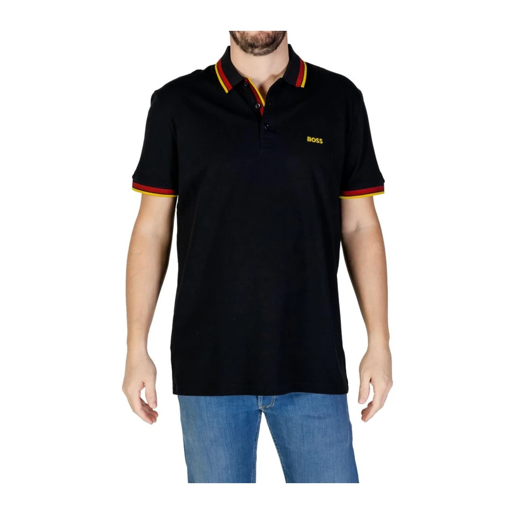 Hugo Boss Bomull Polo Skjorta Höst/Vinter Kollektion Black, Herr