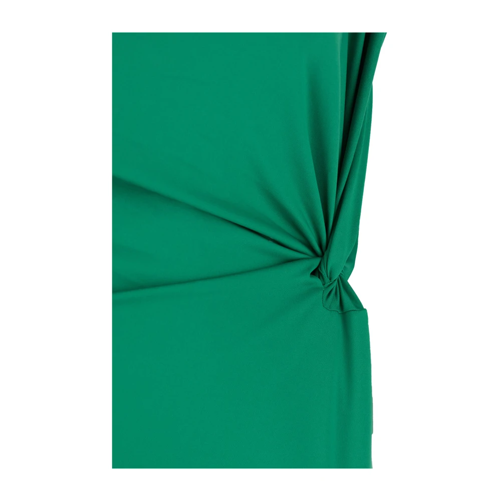 Victoria Beckham Groene Geplooide Lange Jurk Vrouw Green Dames