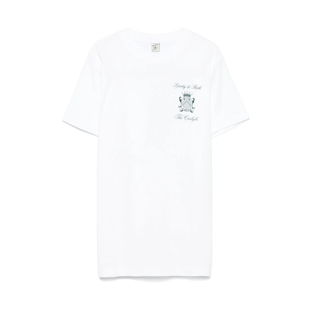 Sporty & Rich Witte Crew Neck Korte Mouw T-shirt White Dames