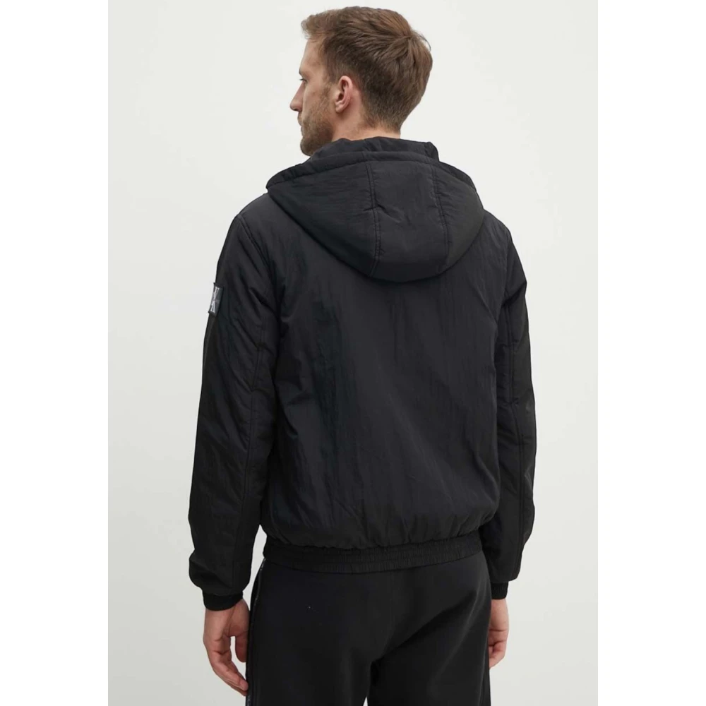 Calvin Klein Jeans Zwarte Gewatteerde Hoodie Harrin Black Heren