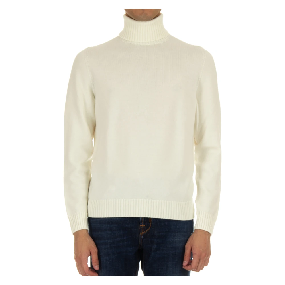 Drumohr Men's Beige Turtlenecks, 2XL, Supersoft Wool Turtleneck Jumper Cream