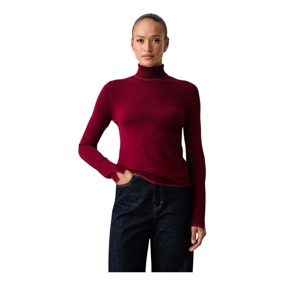 Liu Jo - Ärmelloser Rollkragenpullover - Knitwear - Damen - Rot - S - Bild 3