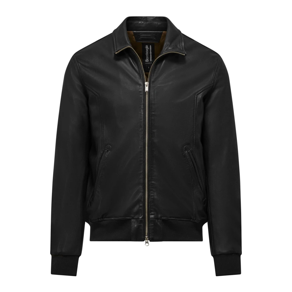 BomBoogie Leren jas Black Heren