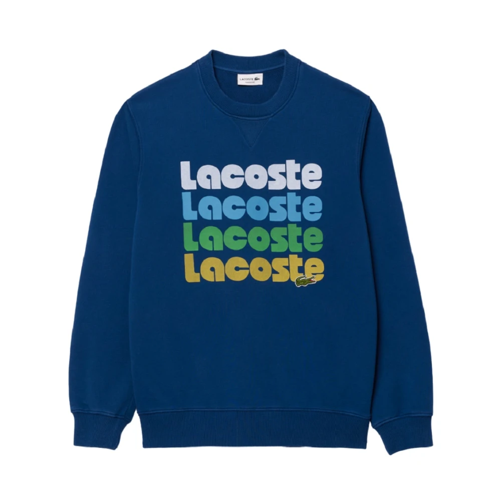 Lacoste Blå Stonewashed Sweatshirt Urban Sporty Style Blue, Herr