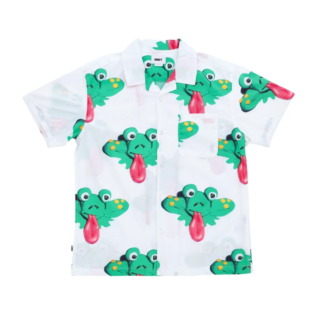 Obey Geweven korte mouwen overhemd met all-over print Multicolor Heren