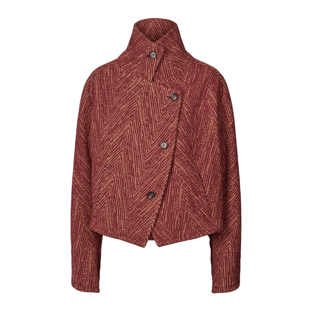 Rabens Saloner Burgundy Lunna Blazer Elegant Jas Red Dames