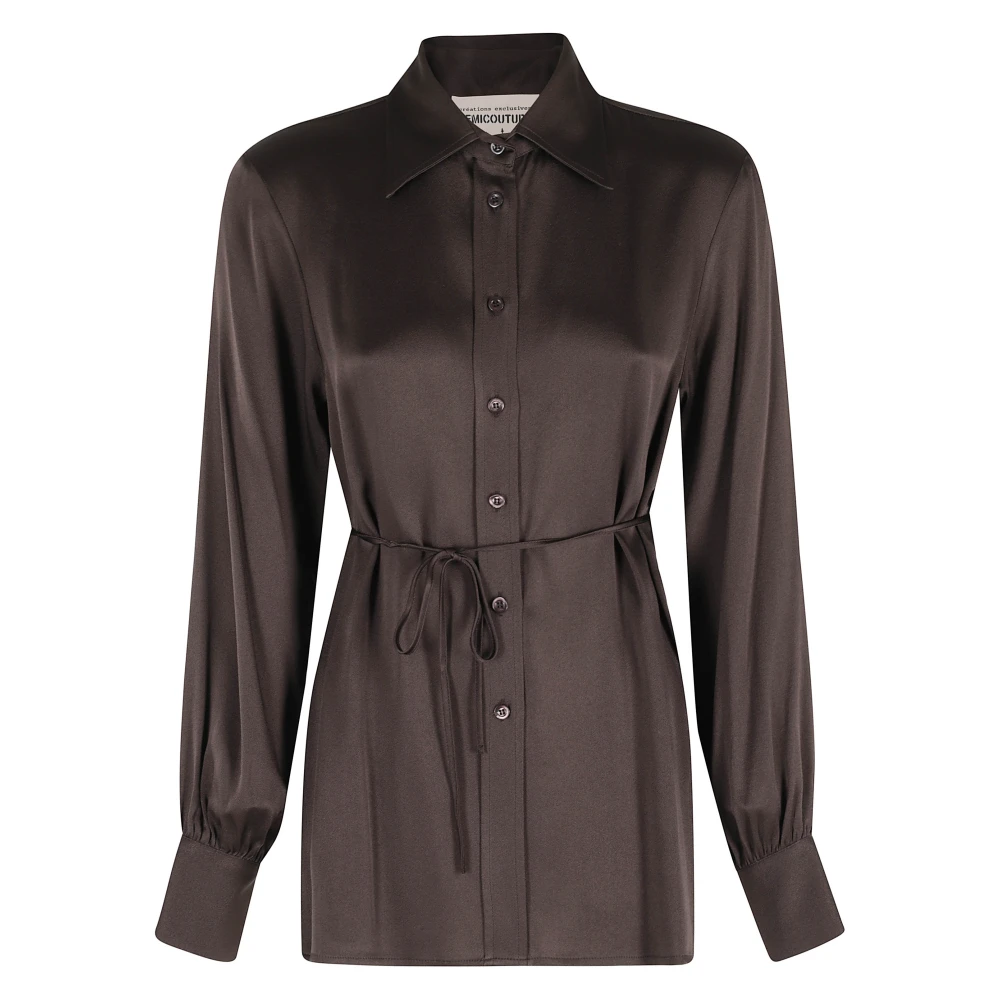 Semicouture Brown Juana Shirt - Female - Shirts - Xl - Blouses & Shirts