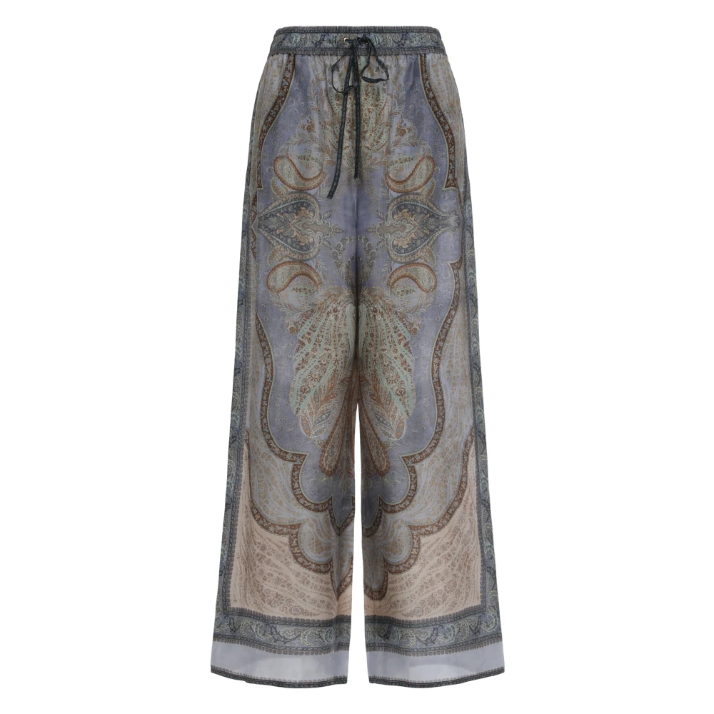 Zimmermann Women's Multicolor Wanderlust Relaxed Pant - Wide Trousers - S - Trousers