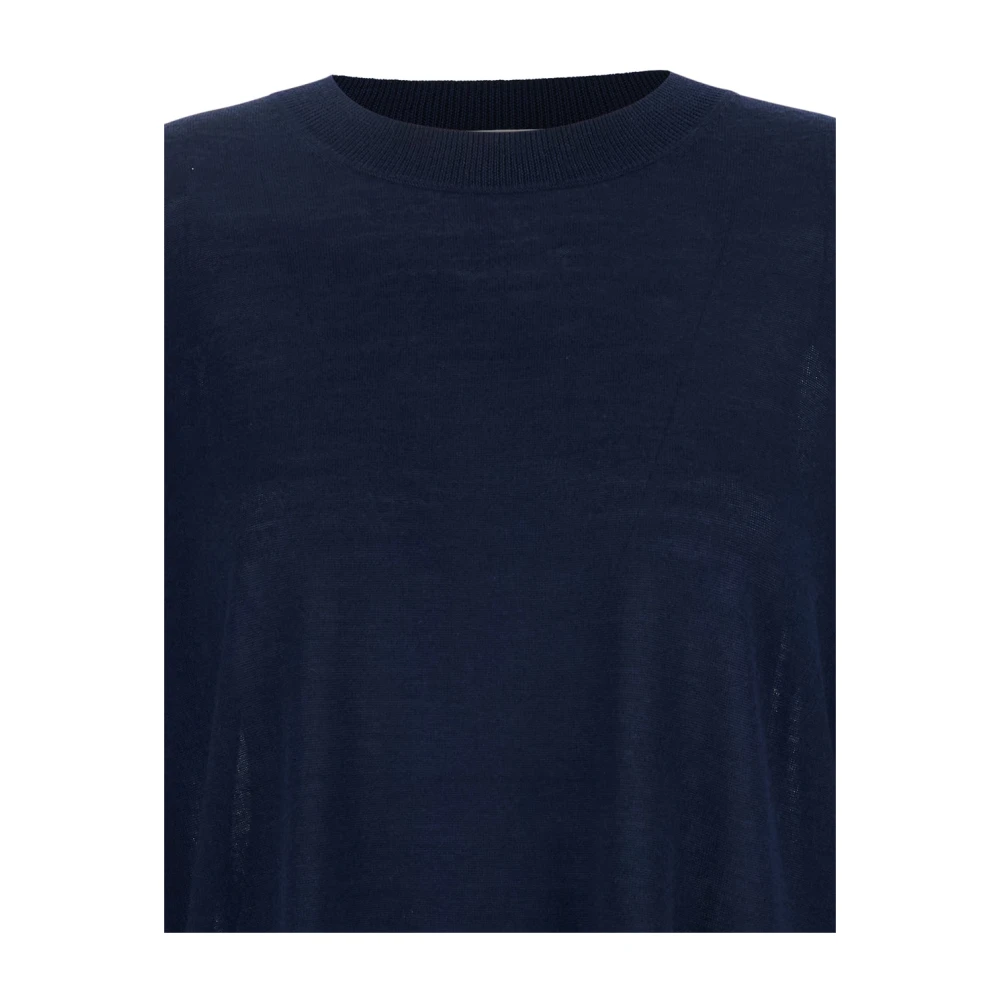 P.a.r.o.s.h. Blauwe Wol Zijde Crewneck Sweater Blue Dames