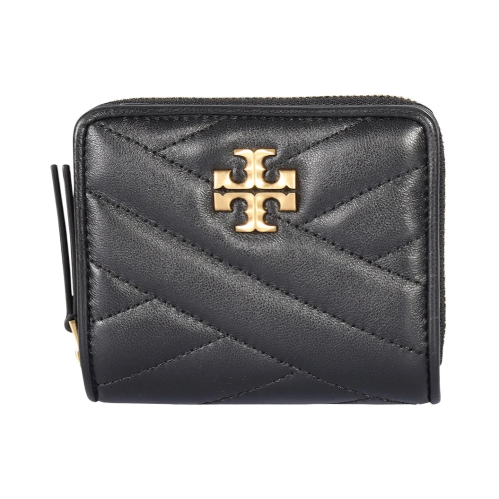 TORY BURCH Dubbele Portemonnee met Goudkleurige Metalen T Black Dames