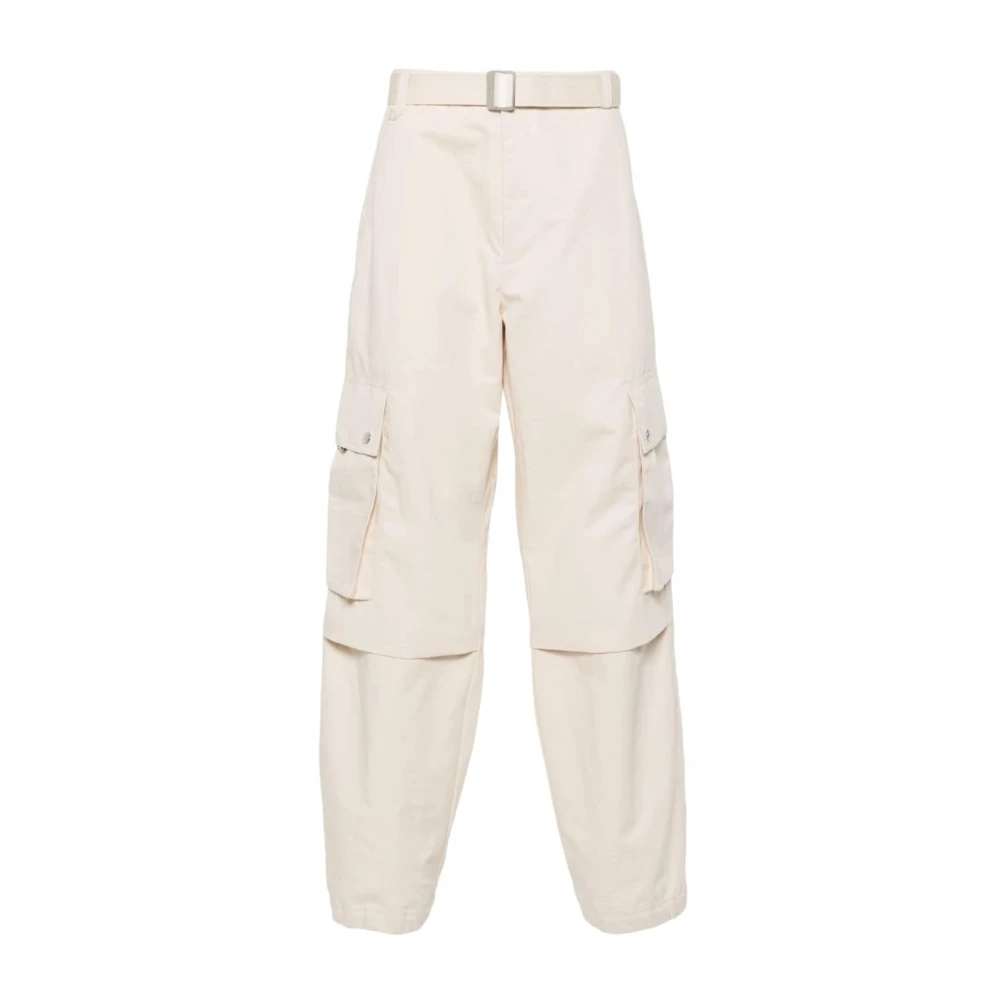 Jacquemus Crème Cargo Broek met Riem Beige Heren