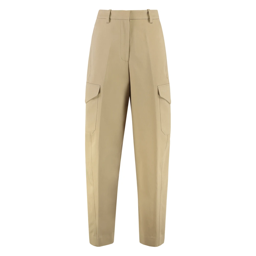 Givenchy Women's Beige Cotton Wool Trousers Back Welt Pocket