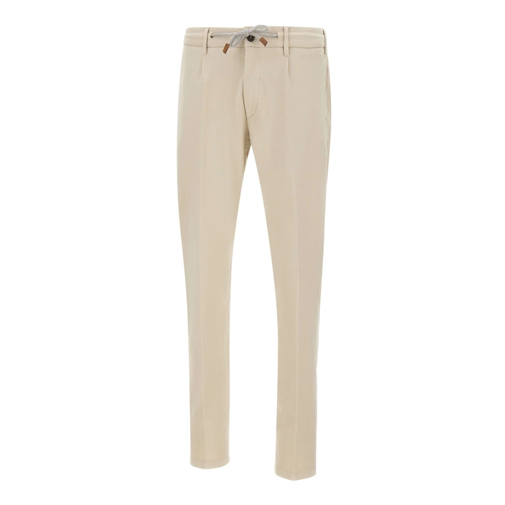 Eleventy Men's Beige Jogger Trousers - Slim-Fit Trousers - W33 - Trousers