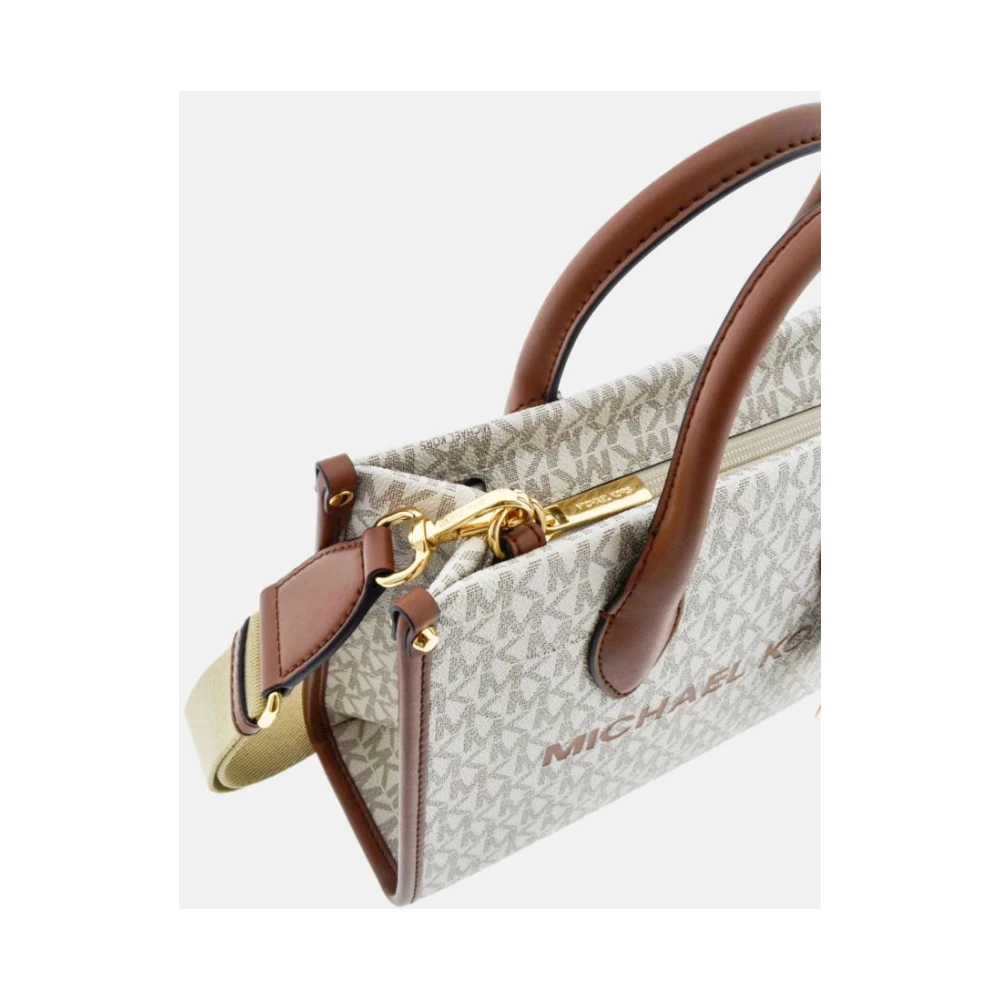 Michael Kors Vanilla Shoppingtas Mirella met Gouden Slot White Dames