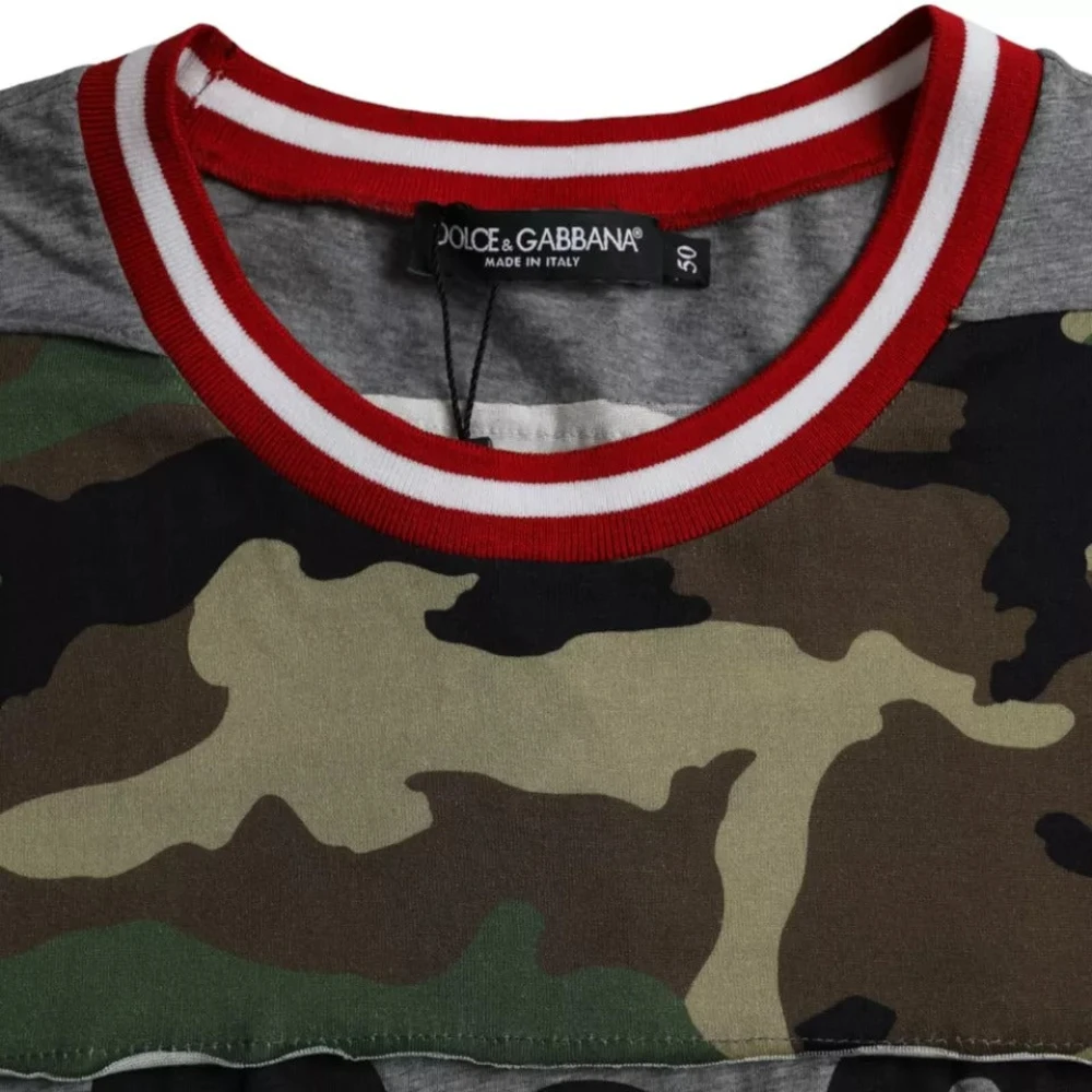 Dolce & Gabbana Camouflage Ronde Hals Heren T-shirt Multicolor Heren