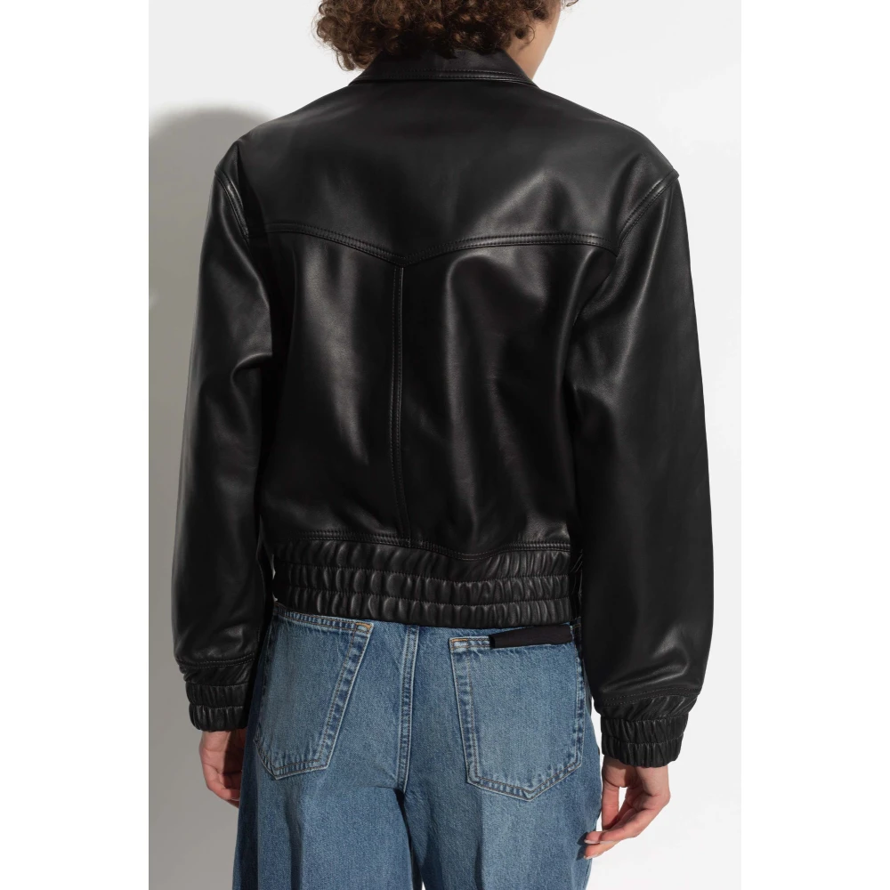 Officine Générale Leren jas Black Dames