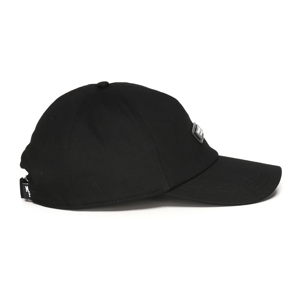 Moncler Zwarte Katoenen Gabardine Canvas Hoed Black Heren