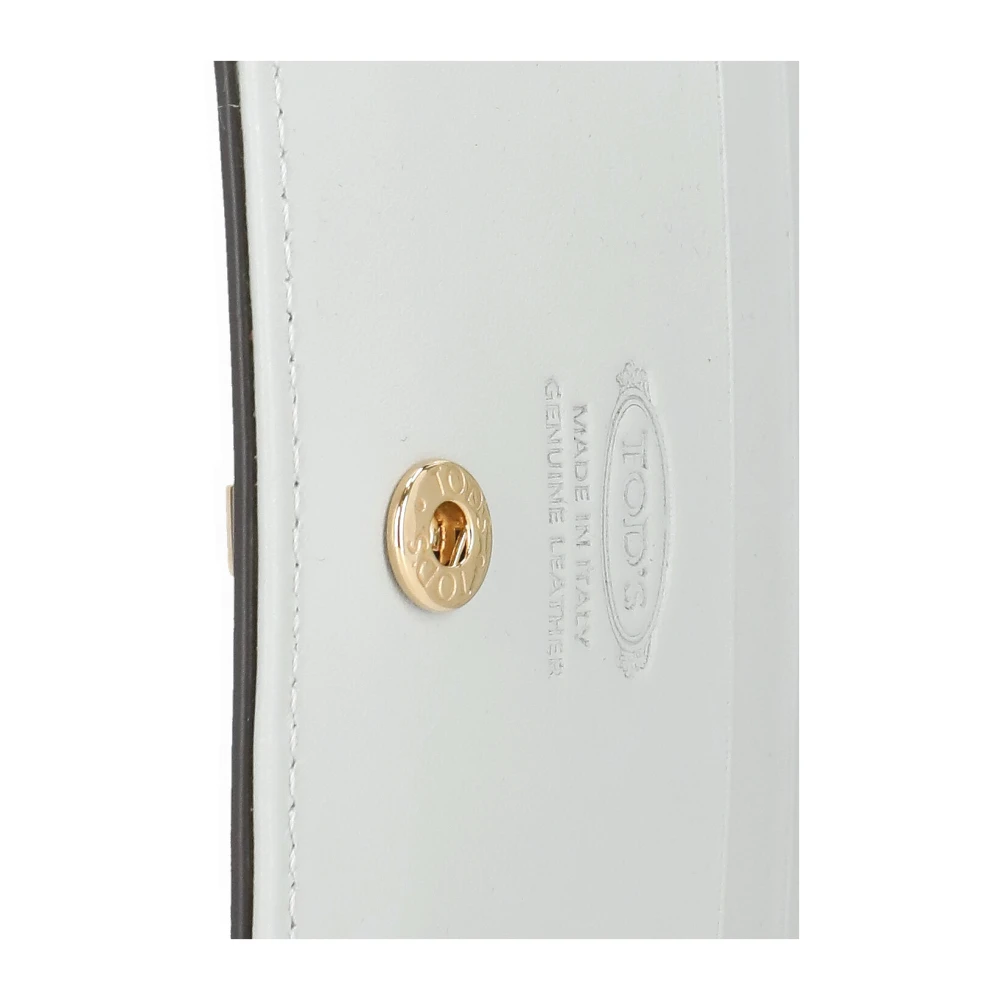 TOD'S Heren leren portemonnee met logo Gray Dames