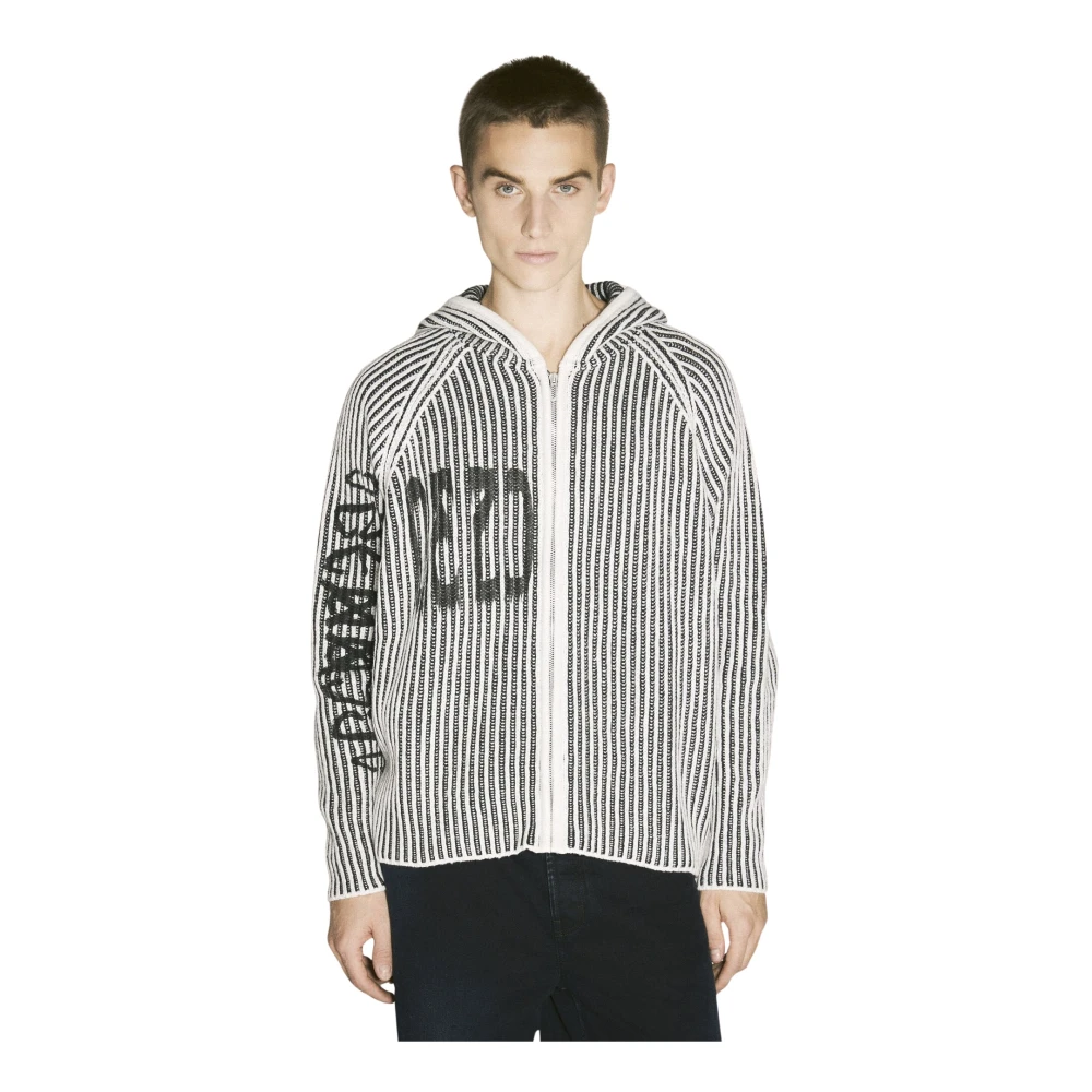 032c Gebreide Hoodie Vest met Ritssluiting Gray Heren