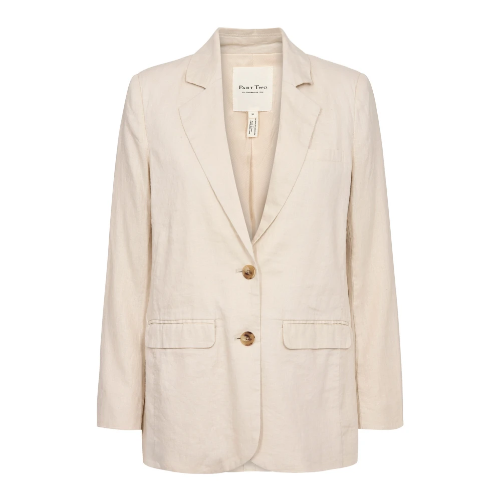 Part Two Woestijn Taupe Linnen Jas Beige Dames