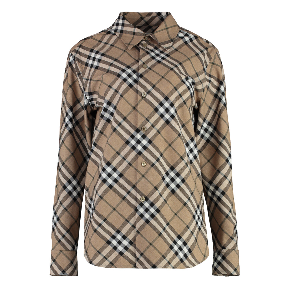 Camisa Clasica de Algodon a Cuadros Burberry Mujer Miinto