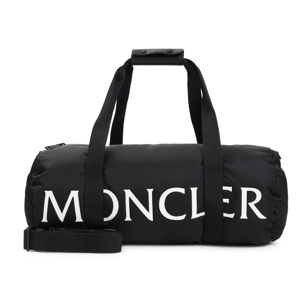 Moncler Men's Black Logo Water-Repellent Down-Filled Duffle Bag - Weekend Bags - One Size - Bags