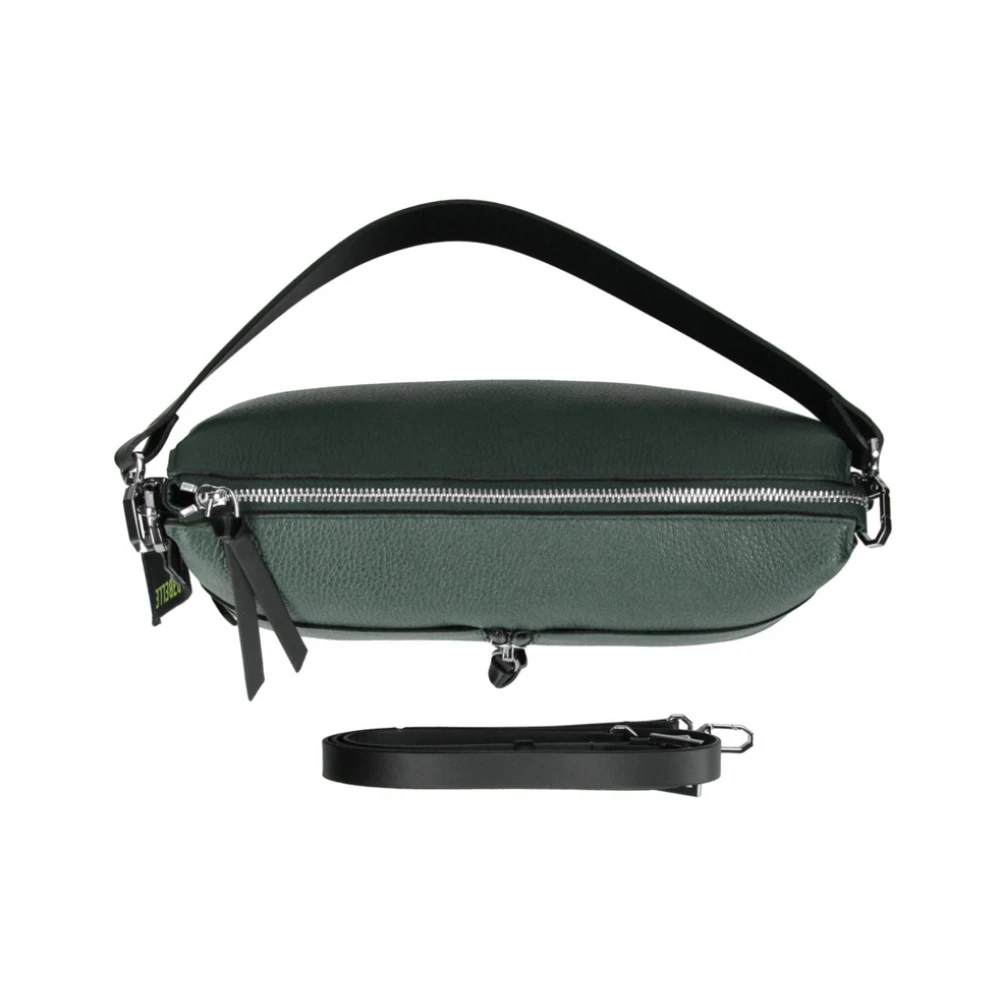 Rebelle Groene leren crossbodytas Athena Green Dames