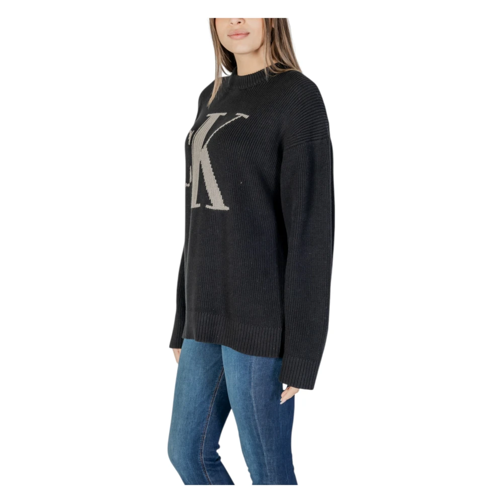 Calvin Klein Jeans Lente Zomer Dames Katoenen Truien Collectie Black Dames