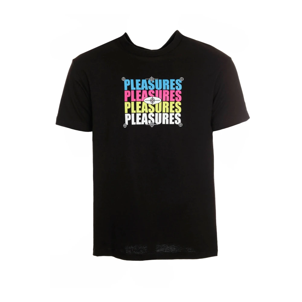 Pleasures Kleurrijk T-shirt met kunstwerkprint Black Heren