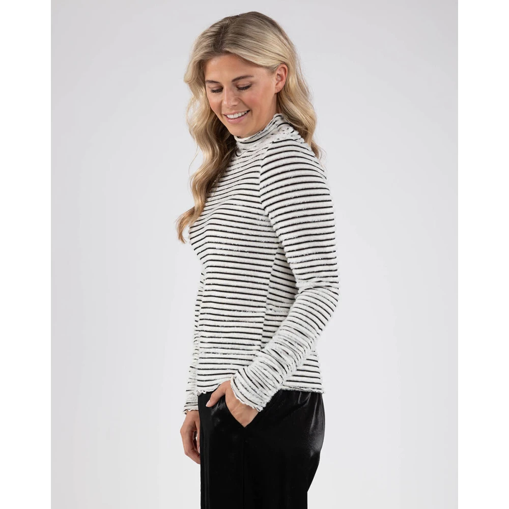 Nukus Gestreepte Top Fw240118 Black Dames