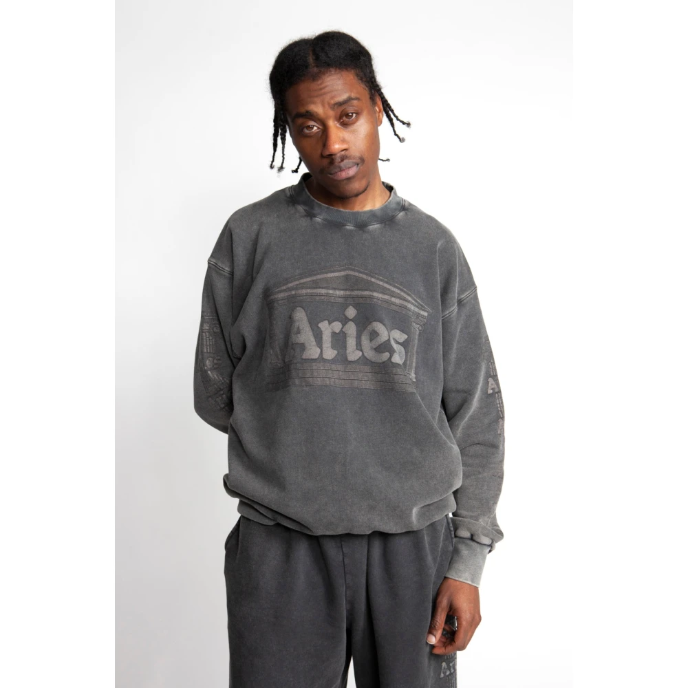 Aries Vintage Ancient Column Sweatshirt Black Heren