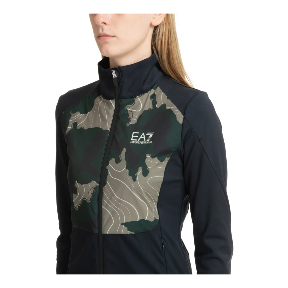 Emporio Armani EA7 Camouflage Zip-Up Sweatshirt met Logo Multicolor Dames