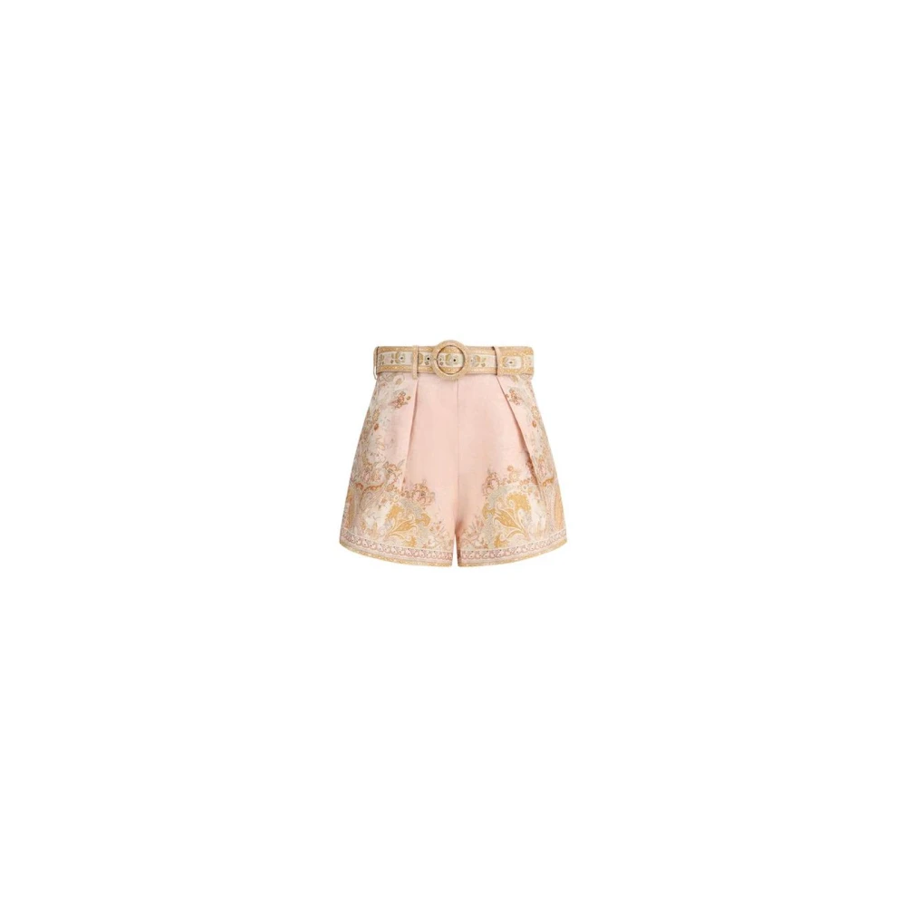 Zimmermann Bloemenprint linnen shorts Multicolor Dames