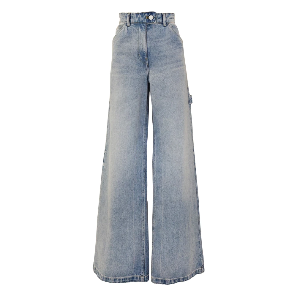 Courrèges Baggy Jeans met Cargo Details Blue Dames
