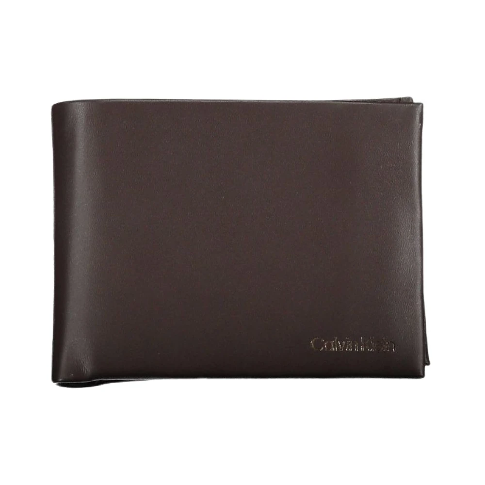Calvin Klein Men's Brown Leather Wallet With Rfid Block